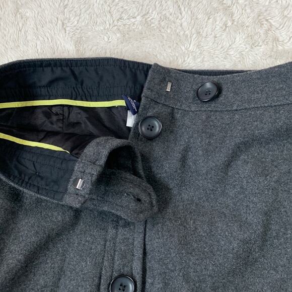 Gap grey wool blend classic button down mini skirt, size 6 - Picture 7 of 10